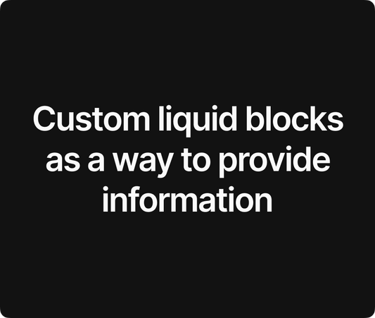Custom liquid blocks as a way to provide information